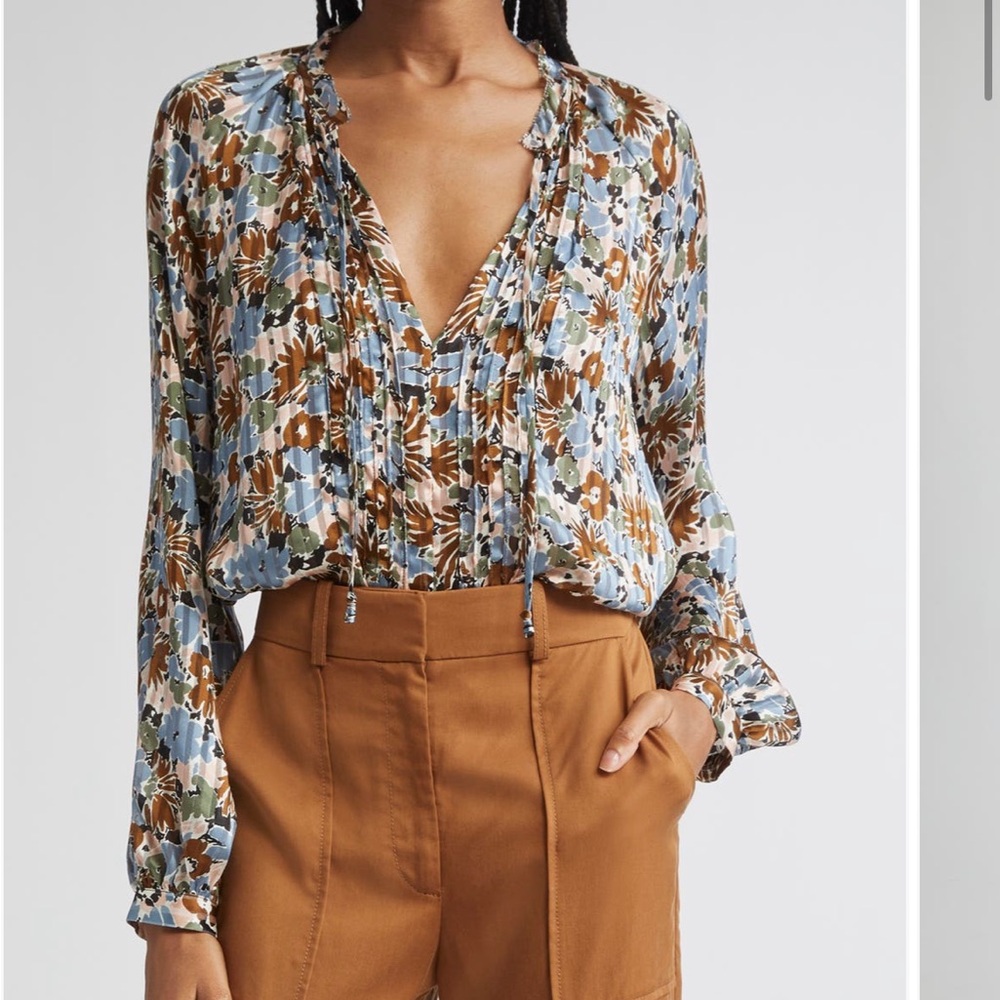 Linds Pleated Silk Top
